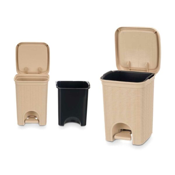 Kosz na Śmieci Stefanplast 30134 Beżowy Plastikowy 6 L (6 Sztuk) - obrazek 2