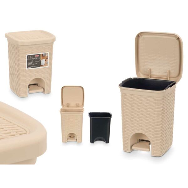 Kosz na Śmieci Stefanplast 30134 Beżowy Plastikowy 6 L (6 Sztuk) - obrazek 3
