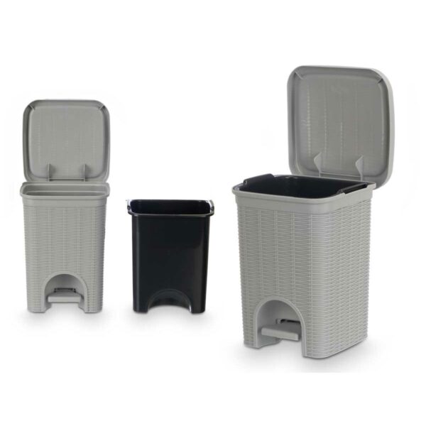 Kosz na Śmieci Stefanplast 30132 Jasnoszary Plastikowy 6 L (6 Sztuk) - obrazek 2
