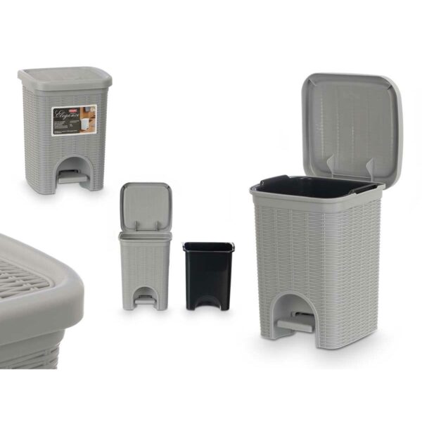 Kosz na Śmieci Stefanplast 30132 Jasnoszary Plastikowy 6 L (6 Sztuk) - obrazek 3