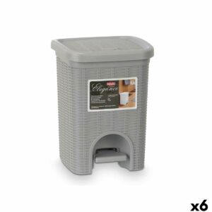 Kosz na Śmieci Stefanplast 30132 Jasnoszary Plastikowy 6 L (6 Sztuk)