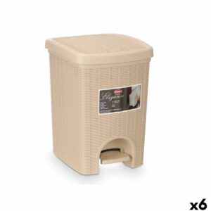 Kosz na Śmieci Stefanplast 30796 Beżowy Plastikowy 20 L (6 Sztuk)