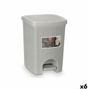 Kosz na Śmieci Stefanplast 30798 Jasnoszary Plastikowy 20 L (6 Sztuk)