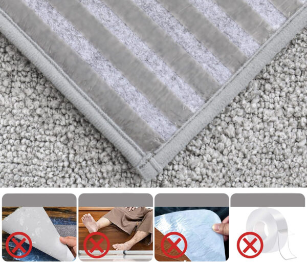 Zestaw 15 mat COSY HOMEER na schody, 70x22 cm, antypoślizgowe, szare - obrazek 2