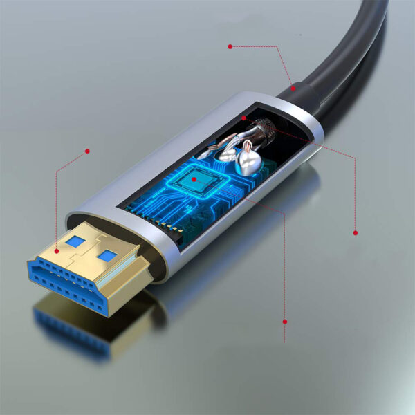Kabel światłowodowy HDMI 4K 30 metrów wysokiej jakości kabel HDMI do telewizora ATZEBE monitora i konsoli - obrazek 4