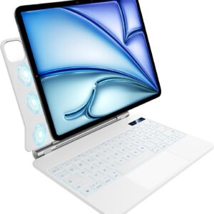 Etui z klawiaturą iPad Air 11" M3/M2/5/4 Gen Pro 11" Nimin QWERTZ podświetlana biała