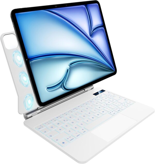Etui z klawiaturą iPad Air 11" M3/M2/5/4 Gen Pro 11" Nimin QWERTZ podświetlana biała