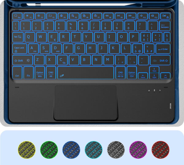 Etui z klawiaturą CACOE do iPad 10 10.9 cala 2022 z touchpadem niebieskie - obrazek 6
