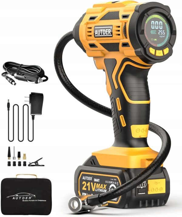 Używany Pompka do opon 21V 180 PSI z cyfrowym manometrem AUTDER
