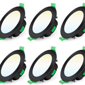 ALUSSO Reflektor 7W LED 3 kolory, regulowane, IP44, 6 szt., czarny