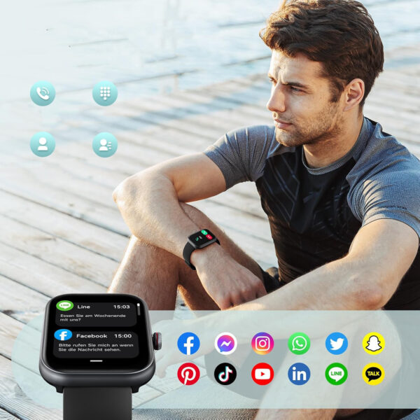 Męski smartwatch Fitpolo, 1,91 cala, IP68, dla Android i iOS - obrazek 7