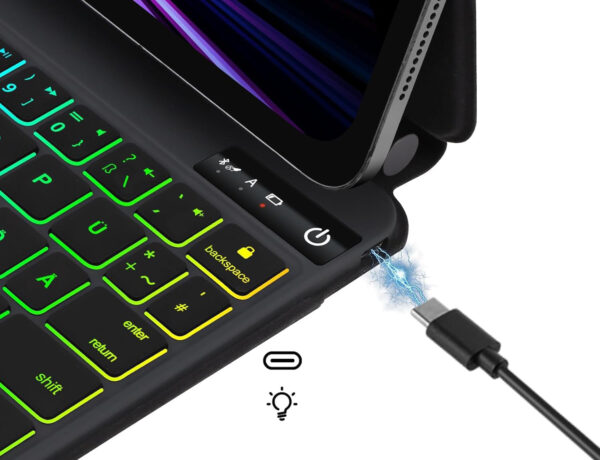 Klawiatura do iPad Air 11" (M2) 2024 SENGBIRCH touchpad magnetyczna Bluetooth czarna POWYSTAWOWY - obrazek 3
