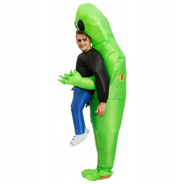 Nadmuchiwany kostium kosmity zielony strój kosmity śmieszny kostium na imprezy halloween cosplay dla dorosłych - obrazek 2