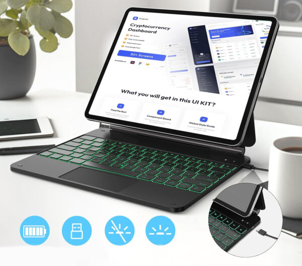 Klawiatura z Etui do iPad Air 13 (M3/M2) i Pro 12.9 TECURS  z Podstawką 85cm - obrazek 2