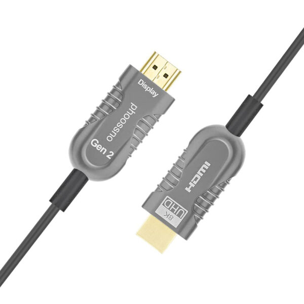 Światłowód HDMI 2.1 7,50 m kabel światłowodowy Phossno wysokiej jakości do transmisji obrazu w 8K Powystawowy - obrazek 2
