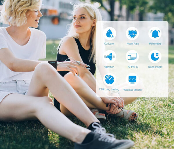 POWYSTAWOWY Pulsoksymetr ViATOM z Bluetooth miernik nasycenia tlenem palca - obrazek 6