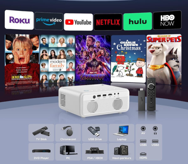 Projektor iZEEKER iPL310, 13000 luksów, Full HD, 5G WiFi Bluetooth, 300'' Powystawowy - obrazek 6