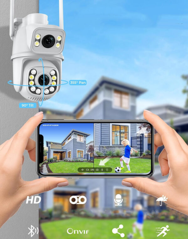 Kamera monitoringu ANBIUX, 5W, 12V, Wi-Fi, kompatybilna z Alexa, 2 szt. - obrazek 4