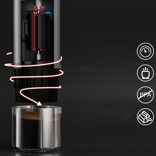 Przenośny ekspres do espresso CONQUECO PCM020B, 12V, 13500 mAh, Powystawowy - obrazek 3