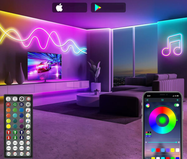 Energooszczędne inteligentna girlanda neonowa LED LETIANPAI, RGB, IP65, 36 metrów - obrazek 3