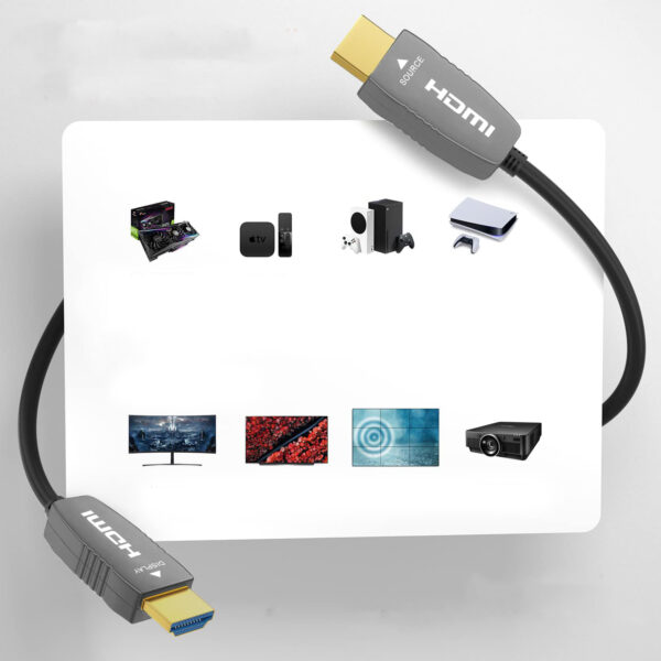 Światłowodowy kabel HDMI RUIPRO 8K CL2 2.1 48Gbps 7,6 m kabel optyczny do transmisji obrazu Ultra HD - obrazek 6