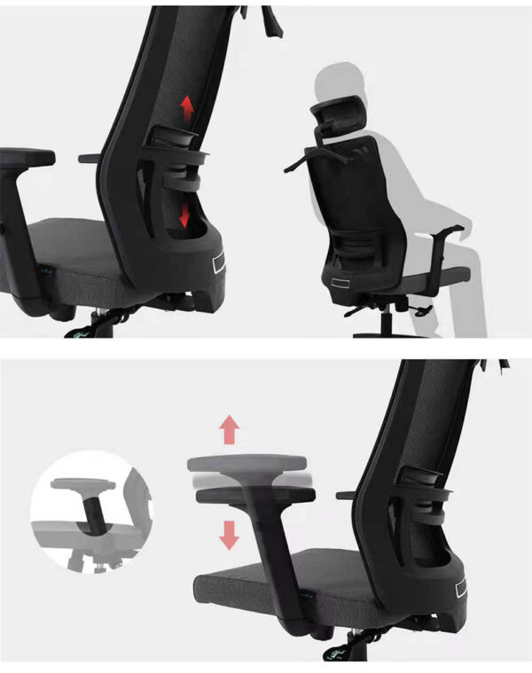 Ergonomiczne krzesło biurowe G31 LB31HB, obrotowe, z siatką, dla studentów - obrazek 8