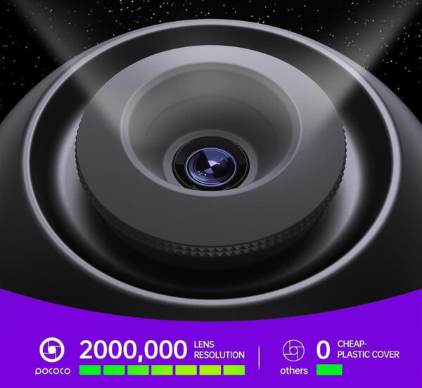 Projektor gwiazd POCOCO Galaxy Lite, projektor gwiaździstego nieba, czarny - obrazek 3