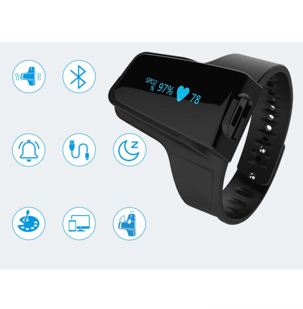 POWYSTAWOWY Pulsoksymetr ViATOM z Bluetooth miernik nasycenia tlenem palca - obrazek 4