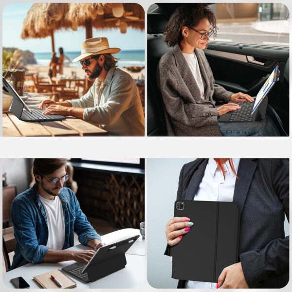 Klawiatura z Etui do iPad Air 13 (M3/M2) i Pro 12.9 TECURS  z Podstawką 85cm - obrazek 7
