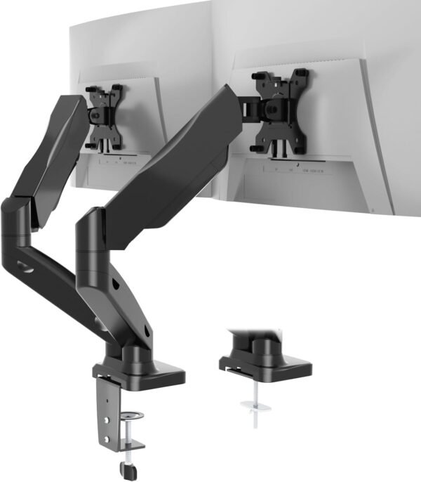 Uchwyty 2 monitory Wali GSMP002 regulowany uchwyt gazowy VESA z C-klamrą 19,8 LB