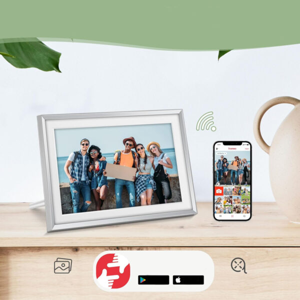 Ramka cyfrowa WiFi Apveelveer AVE-107 10.1" 32GB IPS, Frameo, srebrna - obrazek 7