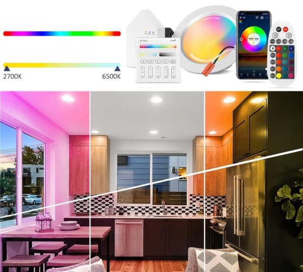 Zestaw Smart LED 9W 4" WiFi+BT 10 szt. panel dotykowy smart hub - obrazek 5