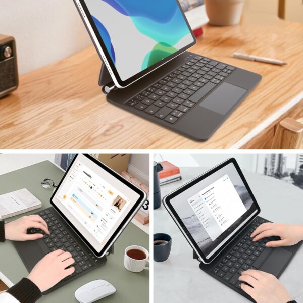 Etui do iPad Pro 10.9/11 Rii HL128 hiszpańska klawiatura z podświetleniem i trackpadem QWERTY - obrazek 4
