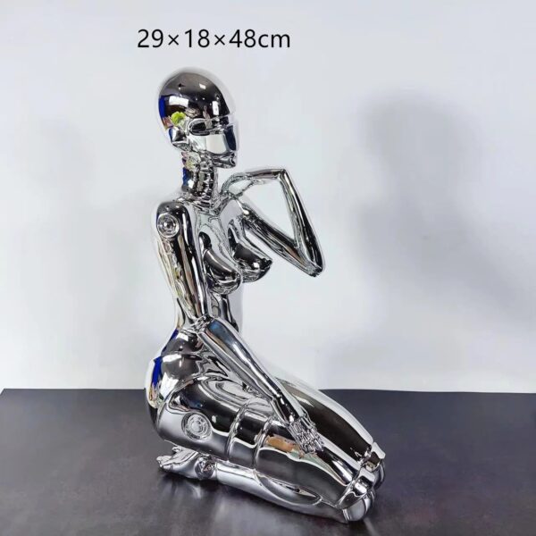 POWYSTAWOWA Figurka Hajime Sorayama cyberpunk srebrna duża ginoid - obrazek 5