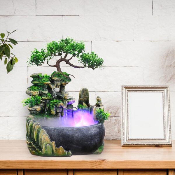 Fontanna Waterfall Decor LED 20 x 20 x 13 cm dekoracyjna fontanna z podświetleniem Ejoyous - obrazek 5