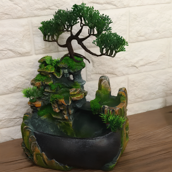 Stołowy wodospad Bonsai Feng Shui RESTEQ z oświetleniem i mgłą - obrazek 3
