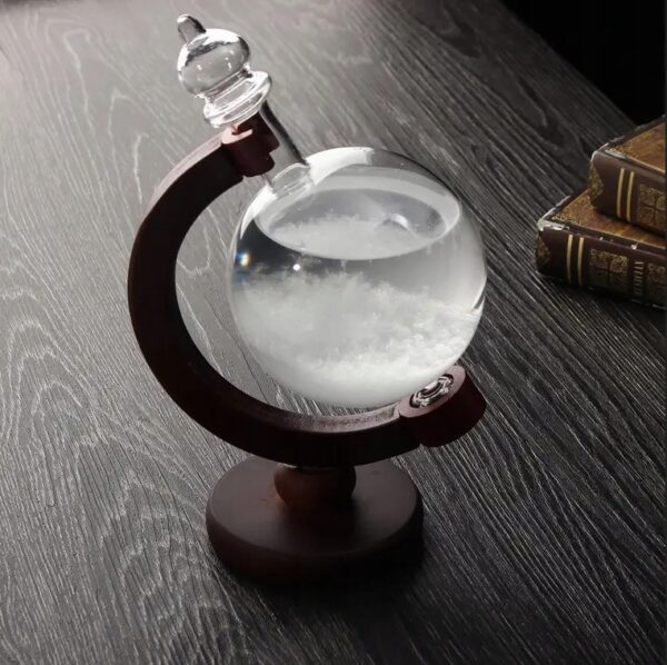 Barometr szklany Stormglass RESTEQ elegancki prognozator pogody z efektem krystalizacji - obrazek 2