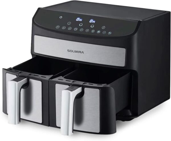 Frytownica bezolejowa Solmira, dwukomorowa, duża 8 l, 1700 W, Używany
