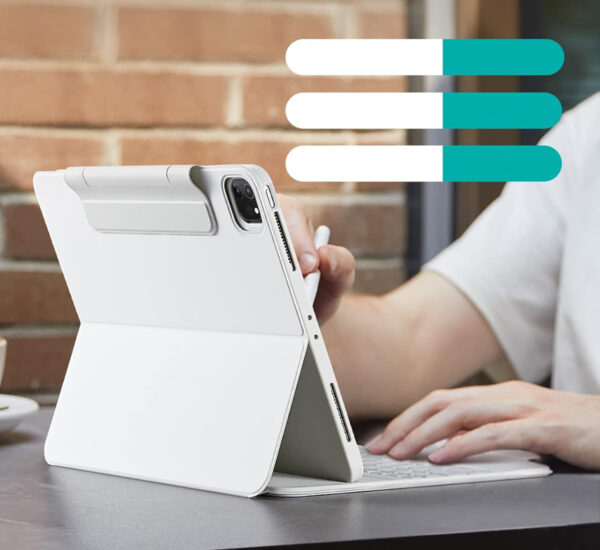 Etui z klawiaturą ESR do iPada Pro 12.9 białe magnetyczne etui z klawiaturą - obrazek 7