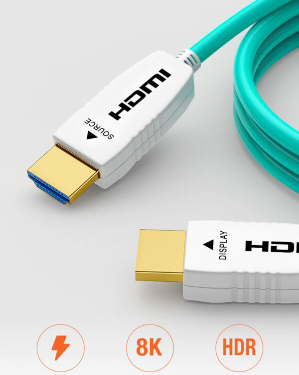 Kabel HDMI 8K Fiber Optic RUIPRO 12M HDMI 2.1 Ultra High Speed 48Gbps 8K@60Hz 4K@120Hz - obrazek 4