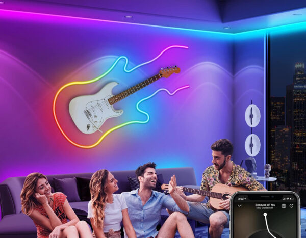 Taśma LED Neonowa LETIANPAI 18m, IP65, RGB, Synchronizacja Muzyki - obrazek 5