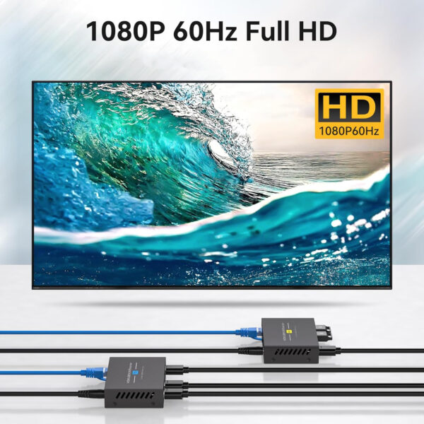 Przedłużacz KVM VEDINDUST, HDMI, USB 120M, RJ45, Cat5e/6/7 Full HD - obrazek 7