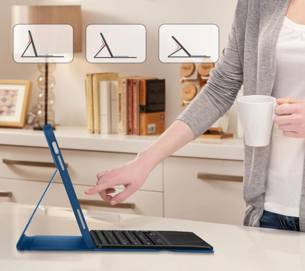 Etui z klawiaturą CACOE do iPad 10 10.9 cala 2022 z touchpadem niebieskie - obrazek 4
