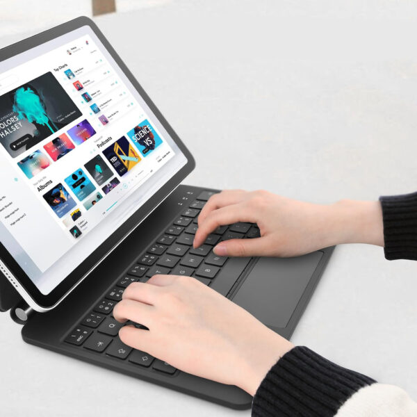 Etui do iPad Pro 10.9/11 Rii HL128 hiszpańska klawiatura z podświetleniem i trackpadem QWERTY - obrazek 3