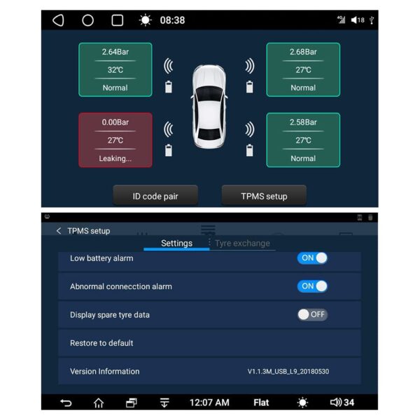 System czujników monitorowania ciśnienia w oponach ATOTO AC-UTP1 USB TPMS - obrazek 5