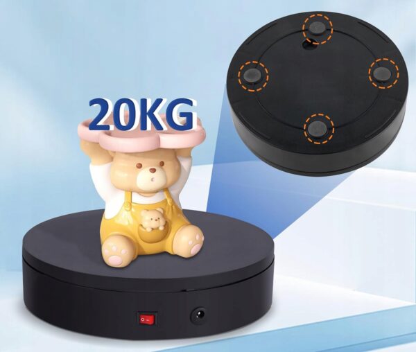 Elektryczny stół obrotowy BAOSHISHAN, dr 20 kg, 20 cm, 220V, czarny - obrazek 2