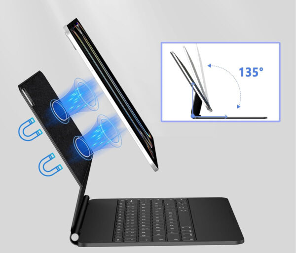 UŻYWANY Magnetyczna klawiatura Nuflaz X9 do iPad Pro 13" M4 2024 QWERTZ - obrazek 9
