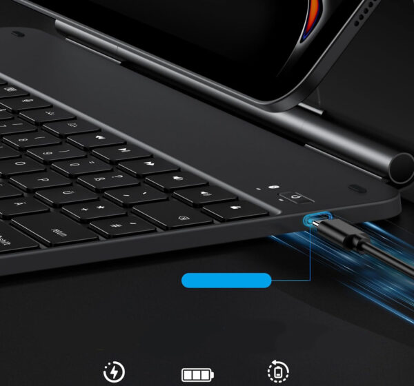 (Brak oryginalnego opakowania) Klawiatura Bluetooth z Etui iPad Pro 13" M4 2024 OMOTON KC011 QWERTZ DE podświetlana - obrazek 2