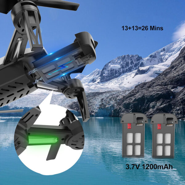 Dron Wipkviey T6 DETECTIVE Quadcopter z kamerą HD 1080P i 2 bateriami - obrazek 4