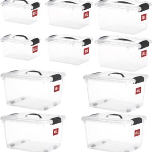 Pojemniki plastikowe Greentainer, 45Lx4; 25Lx2; 10Lx2; 6.5Lx2, 10 sztuk